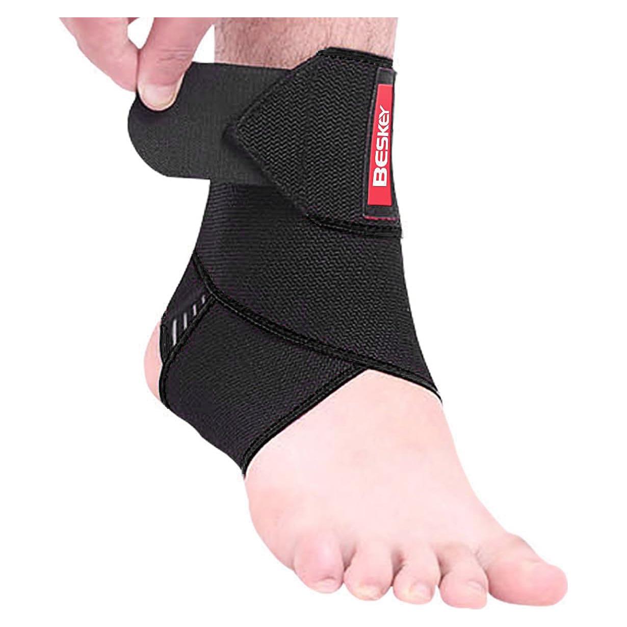 Soporte para Tobillo Ajustable Beskey Transpirable Negro