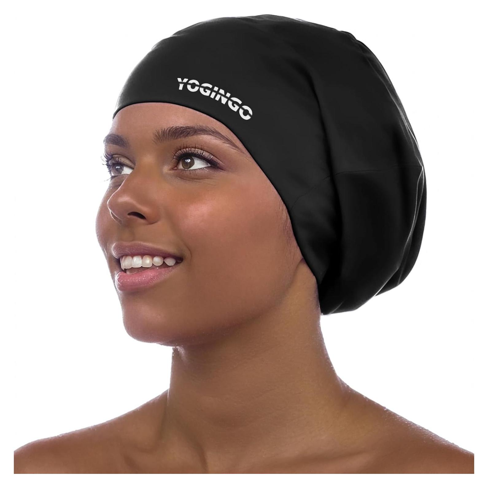 Gorro de Natación Extra Grande YOGINGO Silicona Negro XL