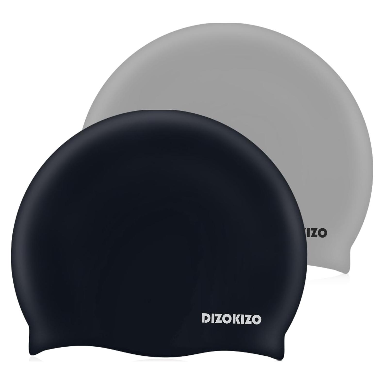 Gorra de Natación Silicona Dizokizo 2 Pcs Unisex Alta Elasticidad