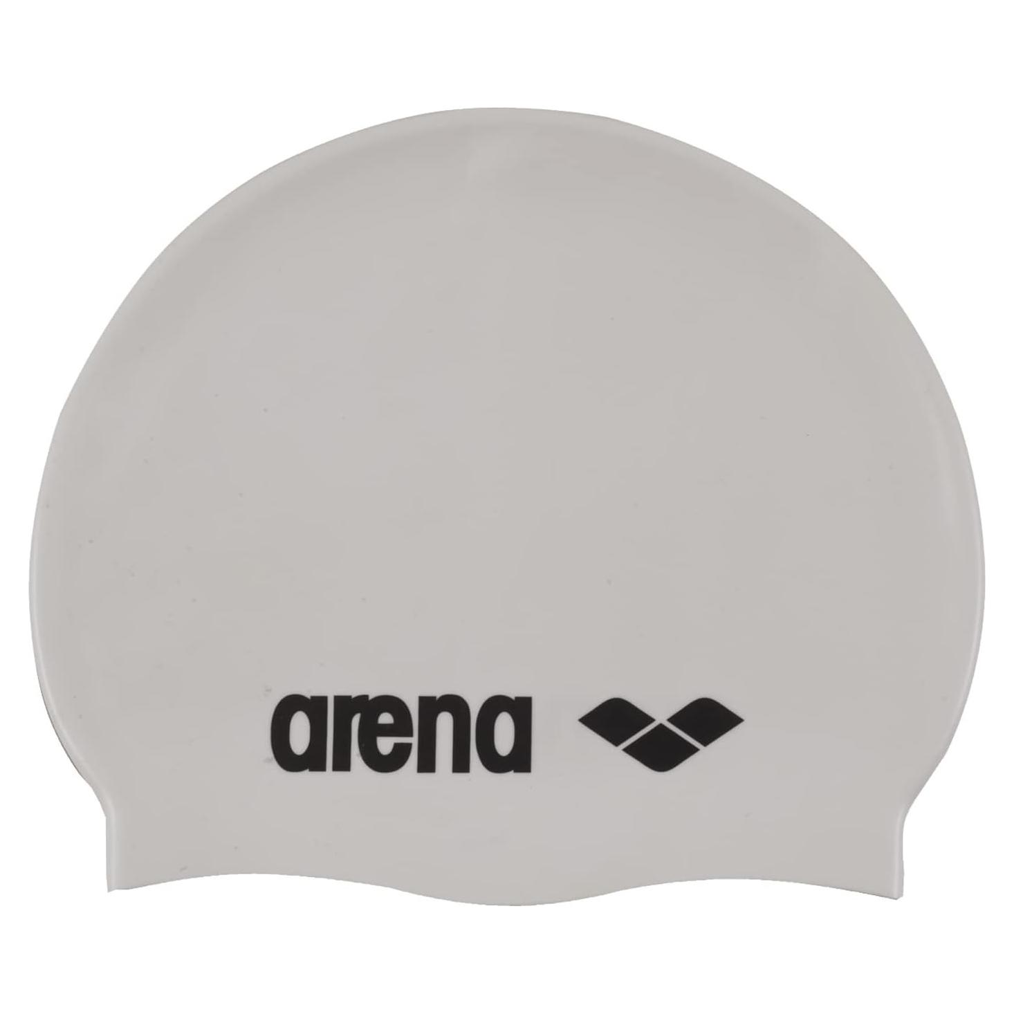Gorro de natación de silicona unisex Arena Classic - Blanco/Negro