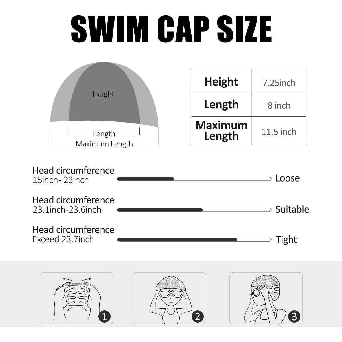 Gorro de Natación de Silicona Tripsky Unisex Azul Oscuro