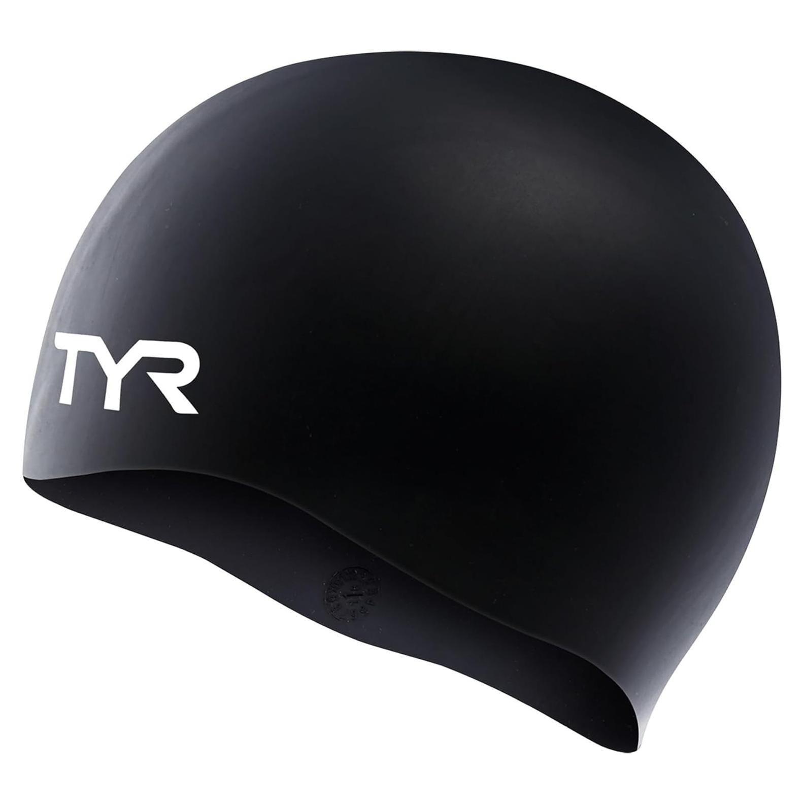 Gorro de natación de silicona TYR LCS para adultos - Negro