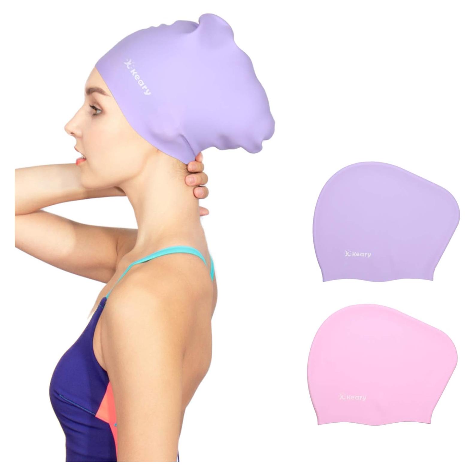 Gorra de Natación Keary para Cabello Largo - Silicona Impermeable