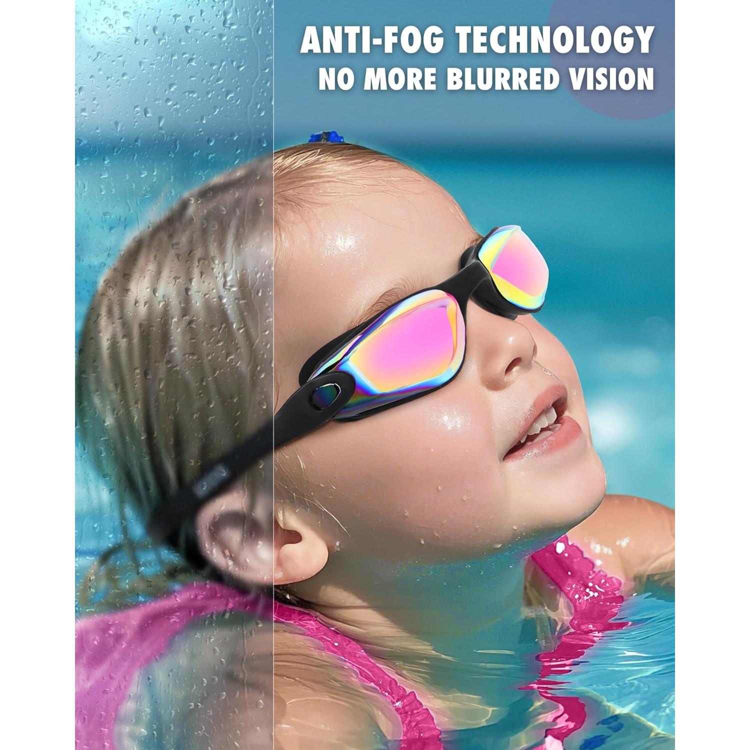 Gafas de natación Aegend para niños, 2 unidades, silicona