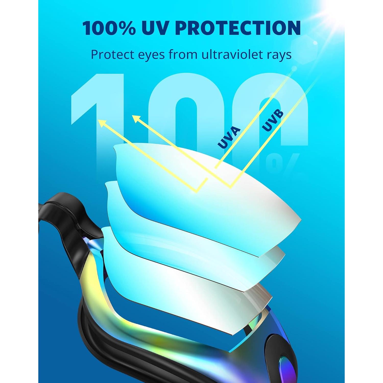 Gafas de natación Aegend, 2 pares, anti-fugas, visión clara