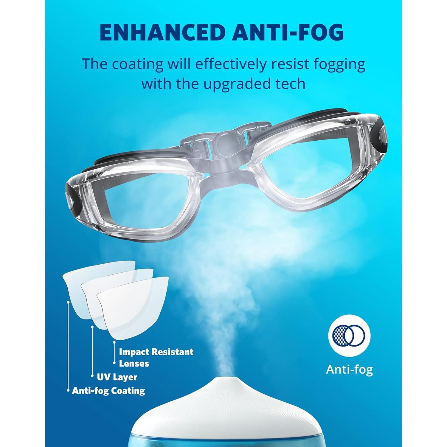 Gafas de natación Aegend, 2 pares, anti-fugas, visión clara