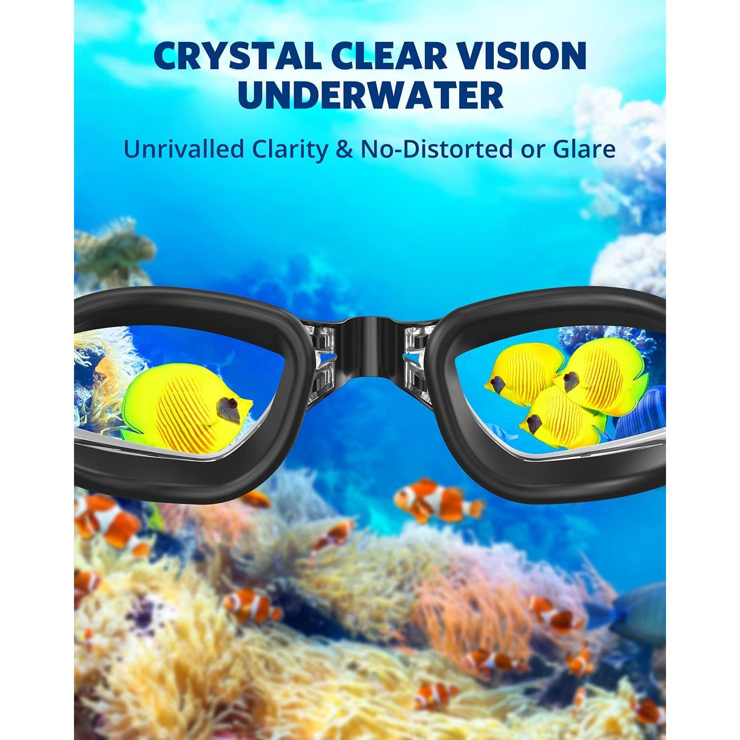 Gafas de natación Aegend, 2 pares, anti-fugas, visión clara