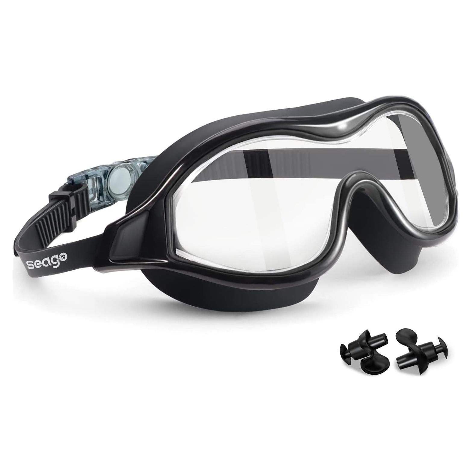 Gafas de natación Seago UV-400, anti-vaho, visión 180°