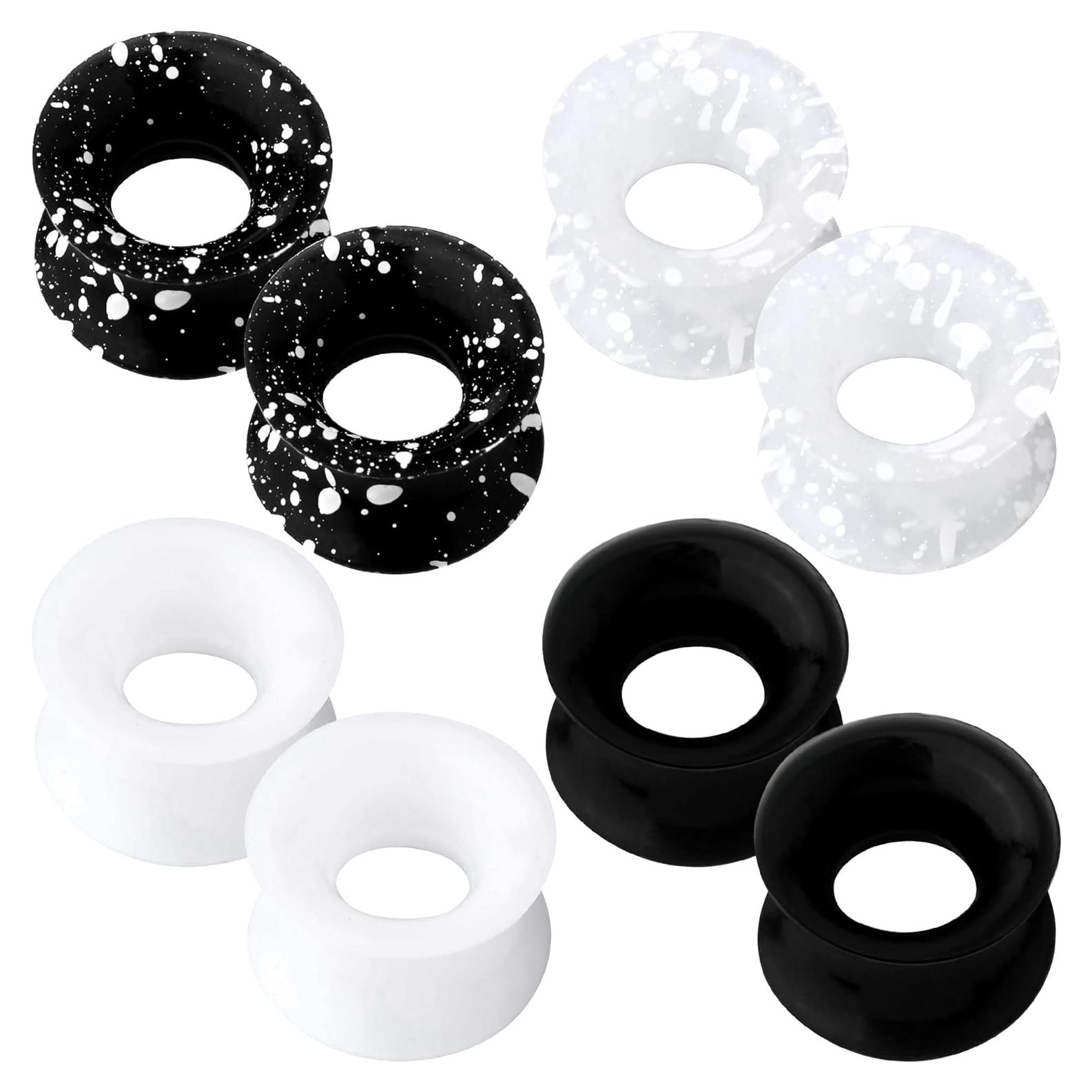 OUFER Tapones de Silicona para Orejas 8 Piezas 0g-00g