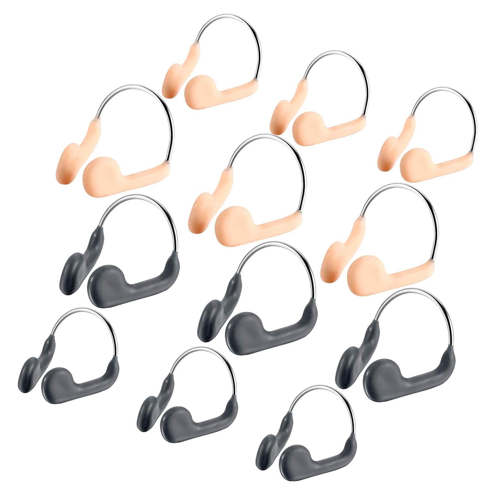 12 Clips de Nariz para Nadar Fiada - Adultos y Niños