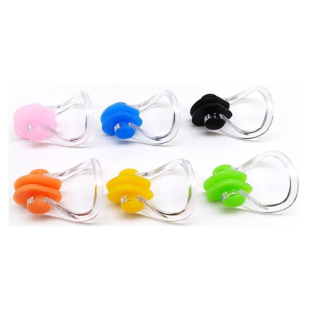 Conjunto de 6 Clips de Nariz de Silicona Zooshine para Natación