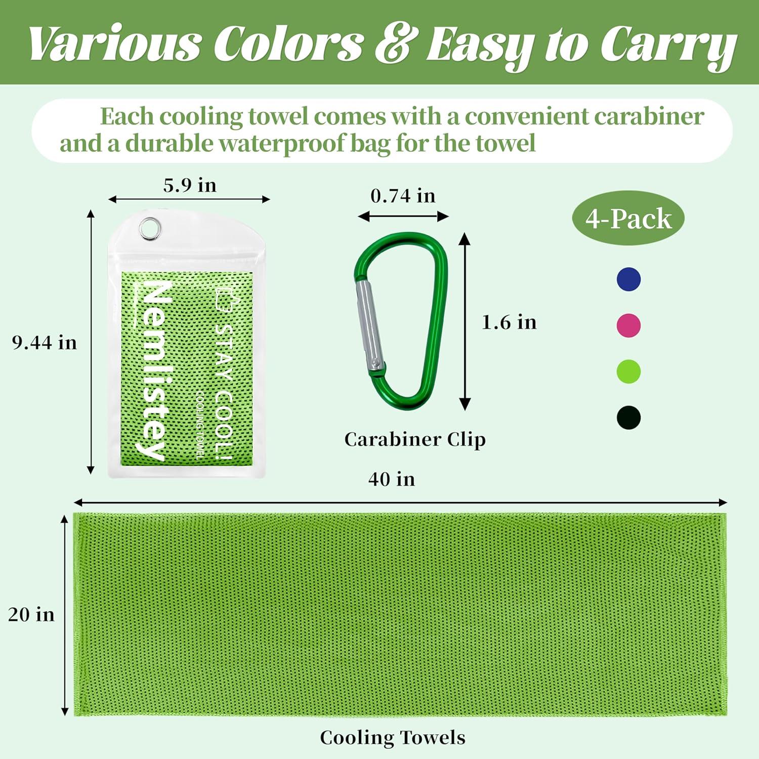 Paquete de 4 Toallas Refrigerantes Nemlistey 15x24 cm