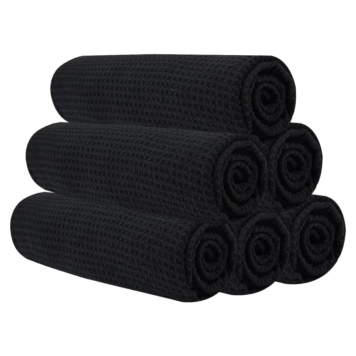 Toallas de Microfibra Vnoss para Gimnasio 6 Piezas 40x68 cm Negro