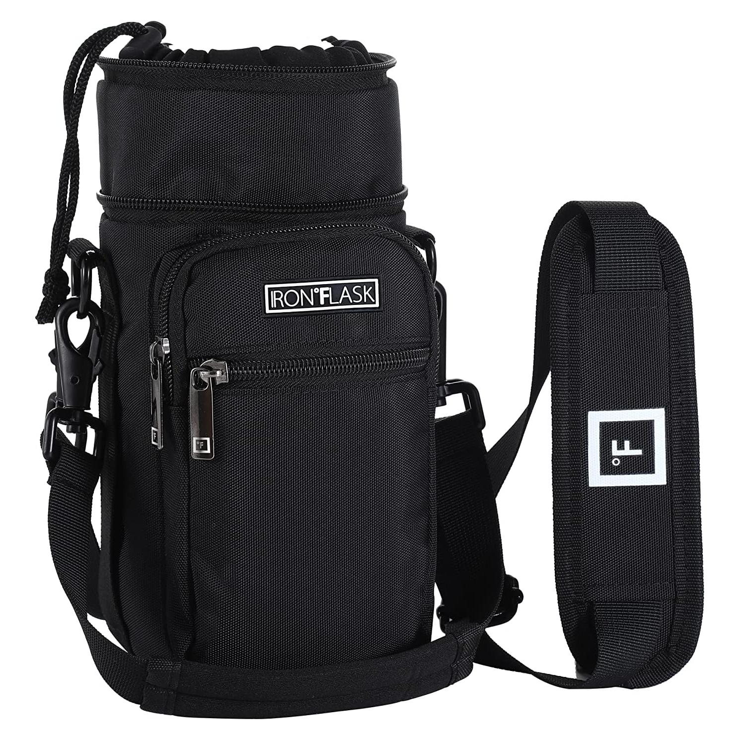 Porta Botellas IRON °FLASK con Correa Ajustable y Bolsillos