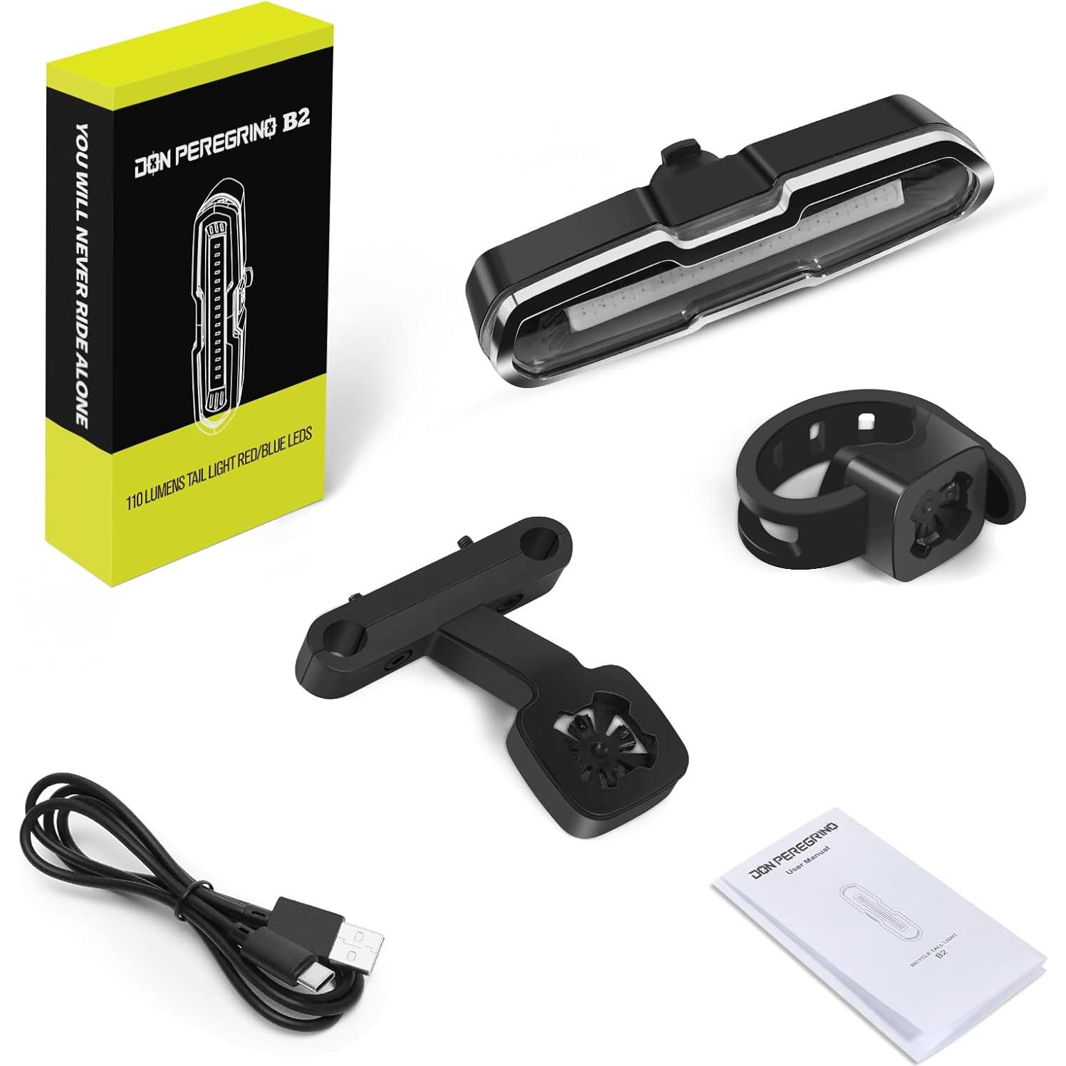 Luz Trasera de Bicicleta DON PEREGRINO B2 110 Lúmenes IPX4