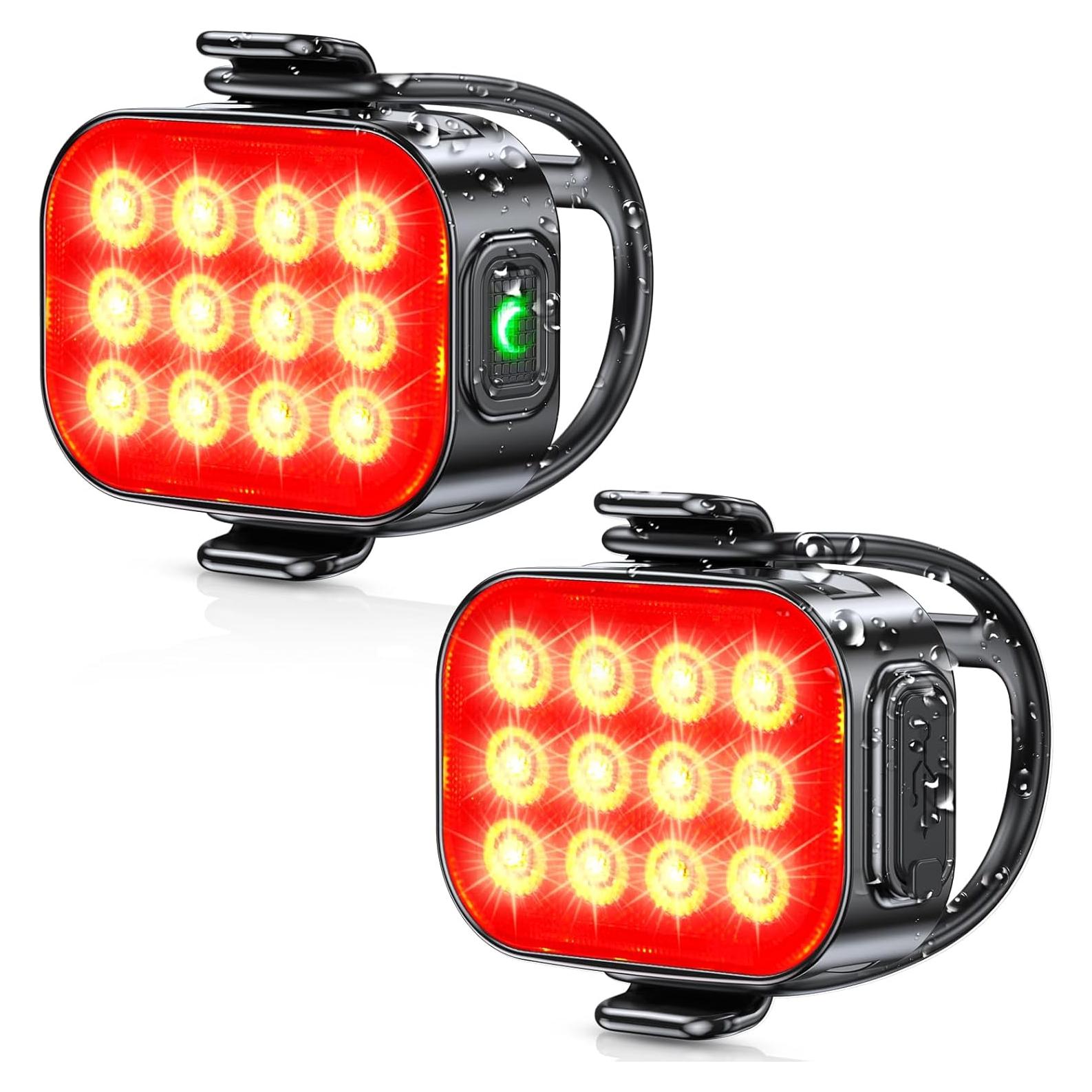 Luz Trasera para Bicicleta ISEYOU - 2 Piezas, Impermeable IP65