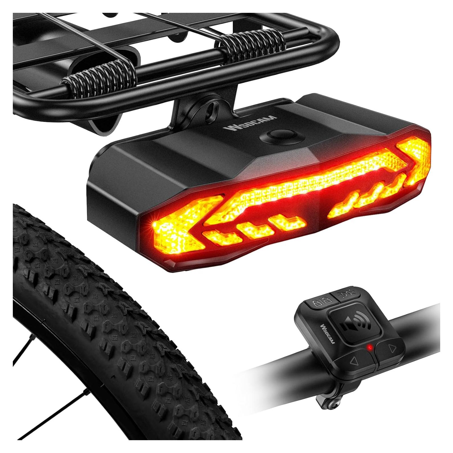 Luz Trasera Inteligente WSDCAM para Bicicleta - 160 Lúmenes, 6 Modos, Alarma Antirrobo