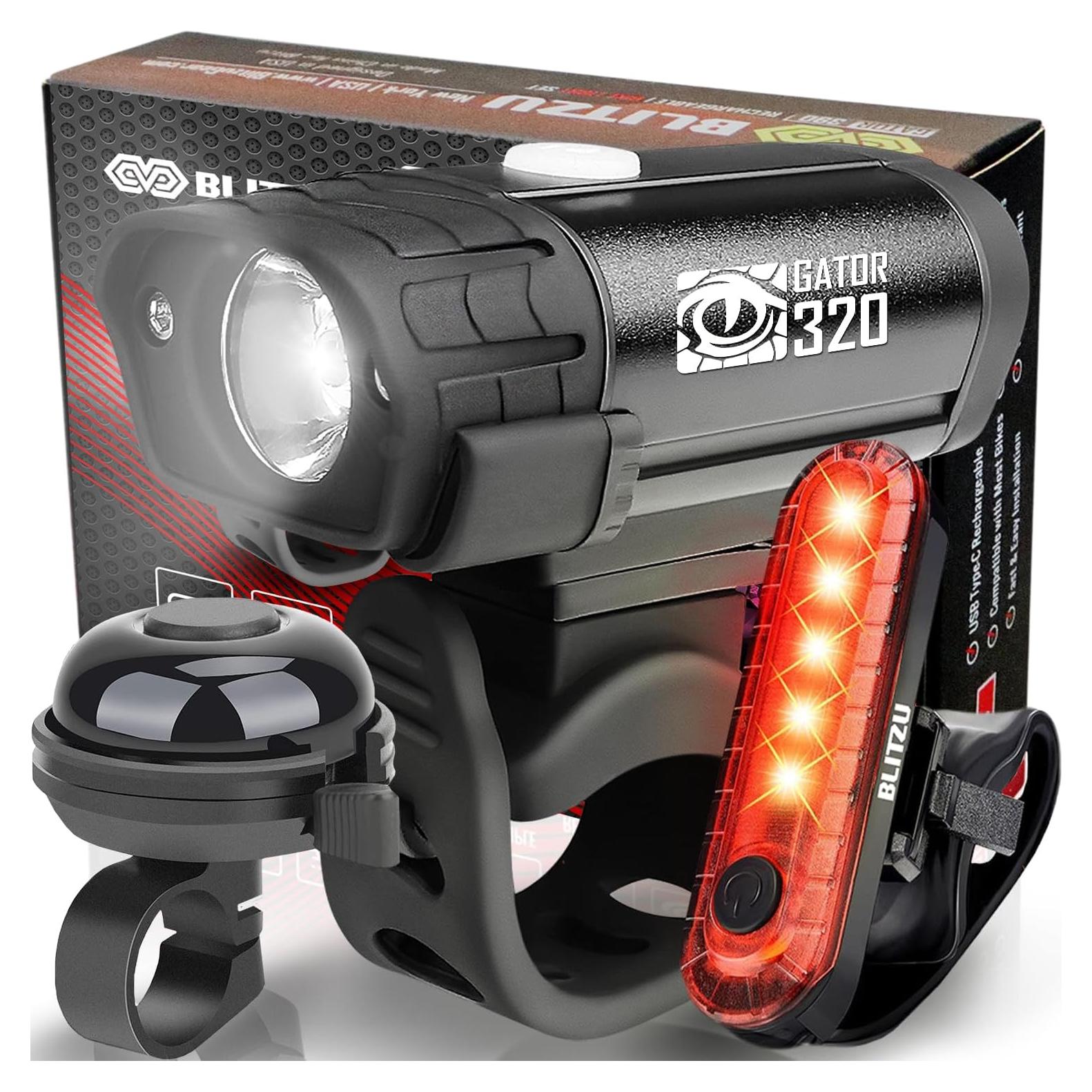 Juego de Luces para Bicicleta BLITZU Gator 320 LED USB-C