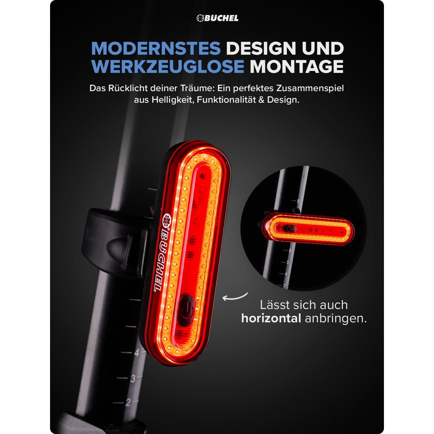 Luz Trasera LED Bûchel para Bicicleta - Recargable y Brillante