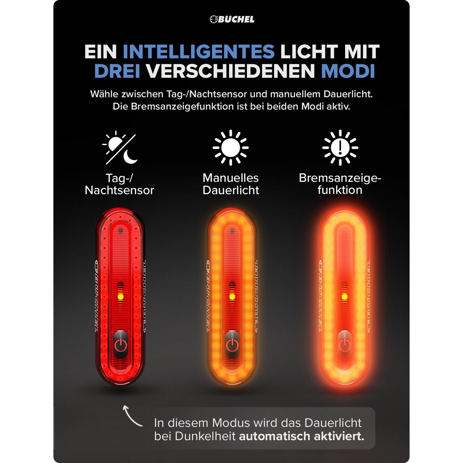 Luz Trasera LED Bûchel para Bicicleta - Recargable y Brillante