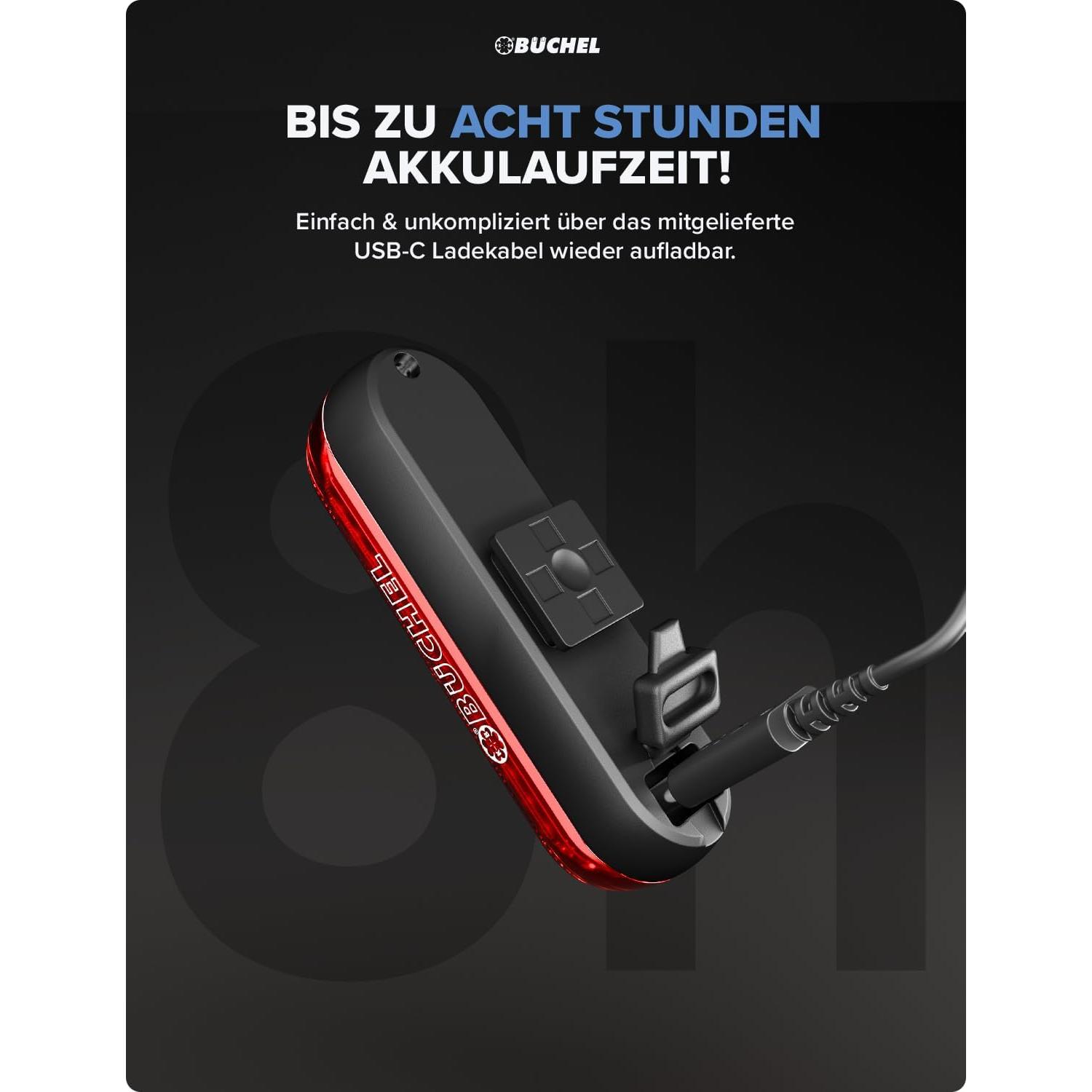 Luz Trasera LED Bûchel para Bicicleta - Recargable y Brillante