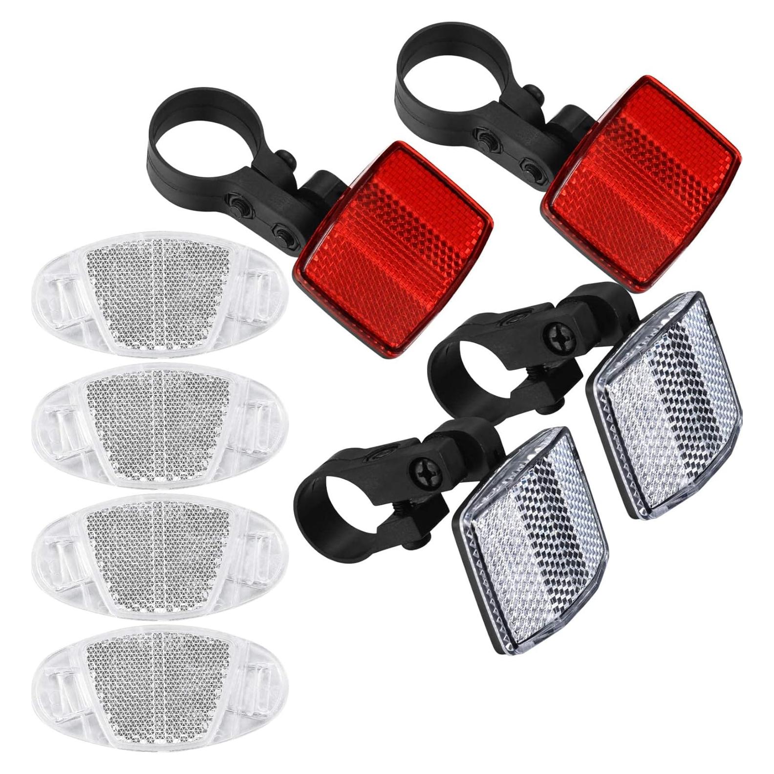 Kit de Reflectores para Bicicleta Siyurongg - 8 Pcs Rojo y Blanco