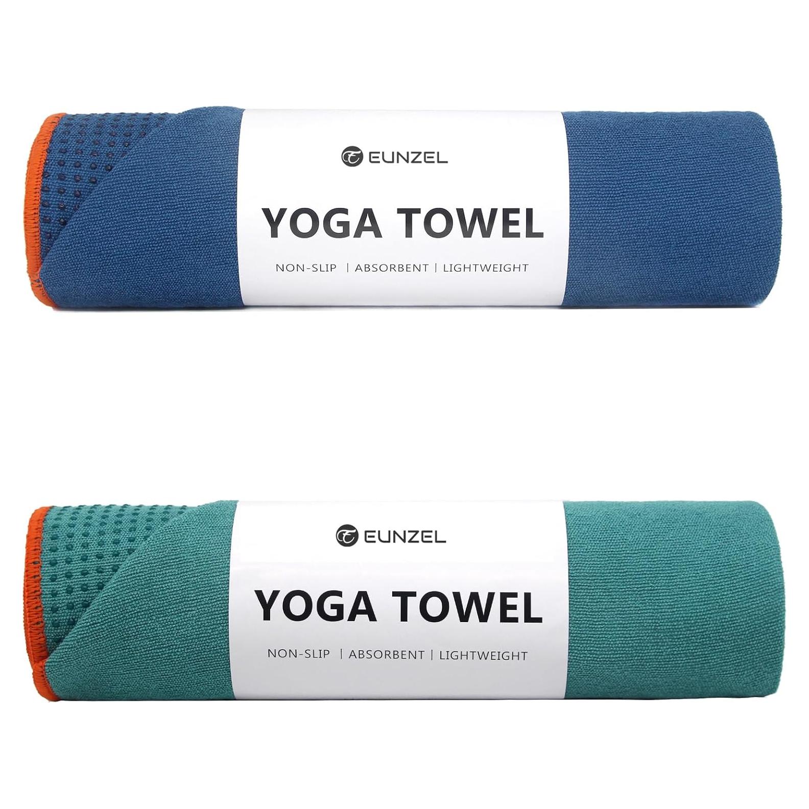 Toalla de Yoga Antideslizante Eunzel 2 Pack 182x61 cm Cian