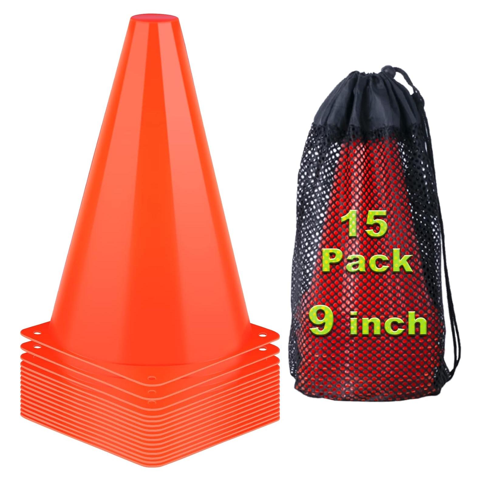 Conos de Entrenamiento Naranjas Cyrico 22.86 cm - Paquete de 15