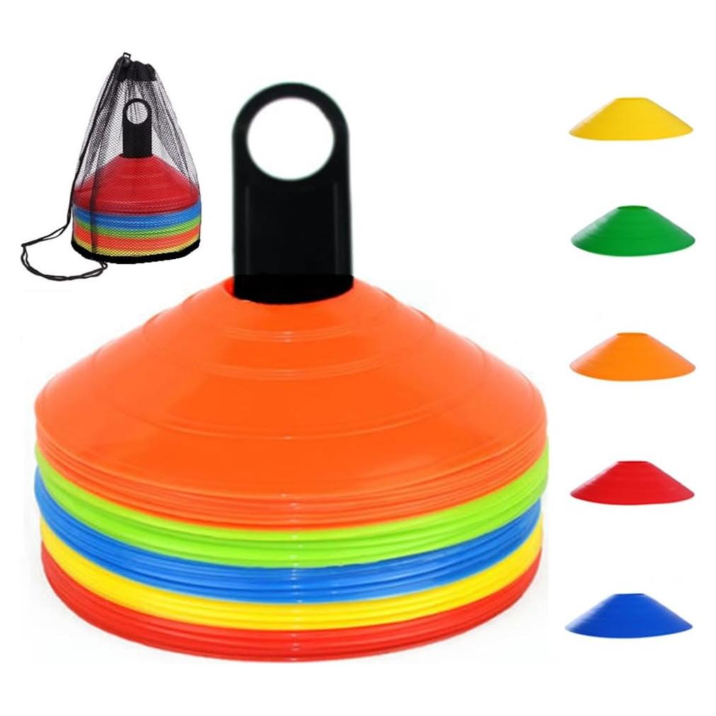 Conos de Fútbol YOQXHY 50 Pcs Plástico 5 Colores para Entrenamiento