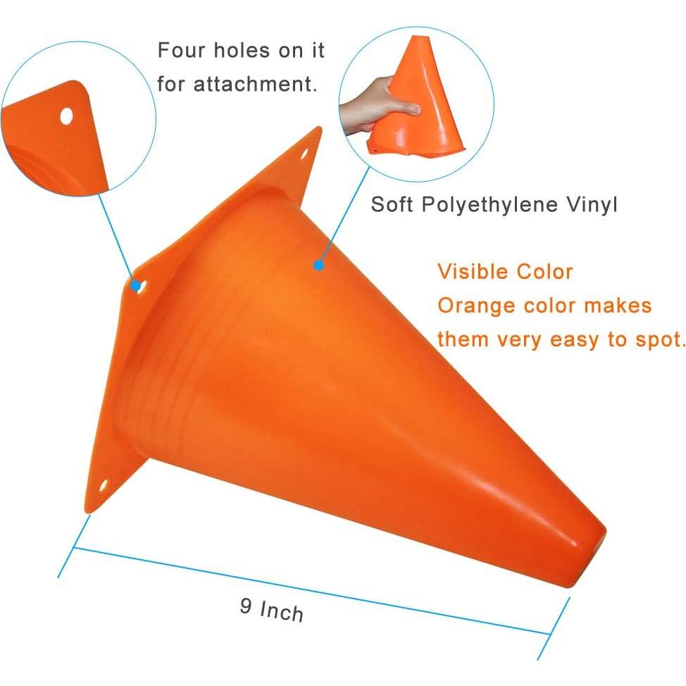 Conos de Tráfico Fragraim 9" Naranja - Juego de 24 para Entrenamiento