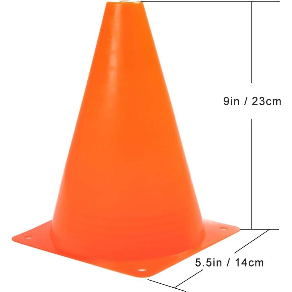 Conos de Tráfico Fragraim 9" Naranja - Juego de 24 para Entrenamiento