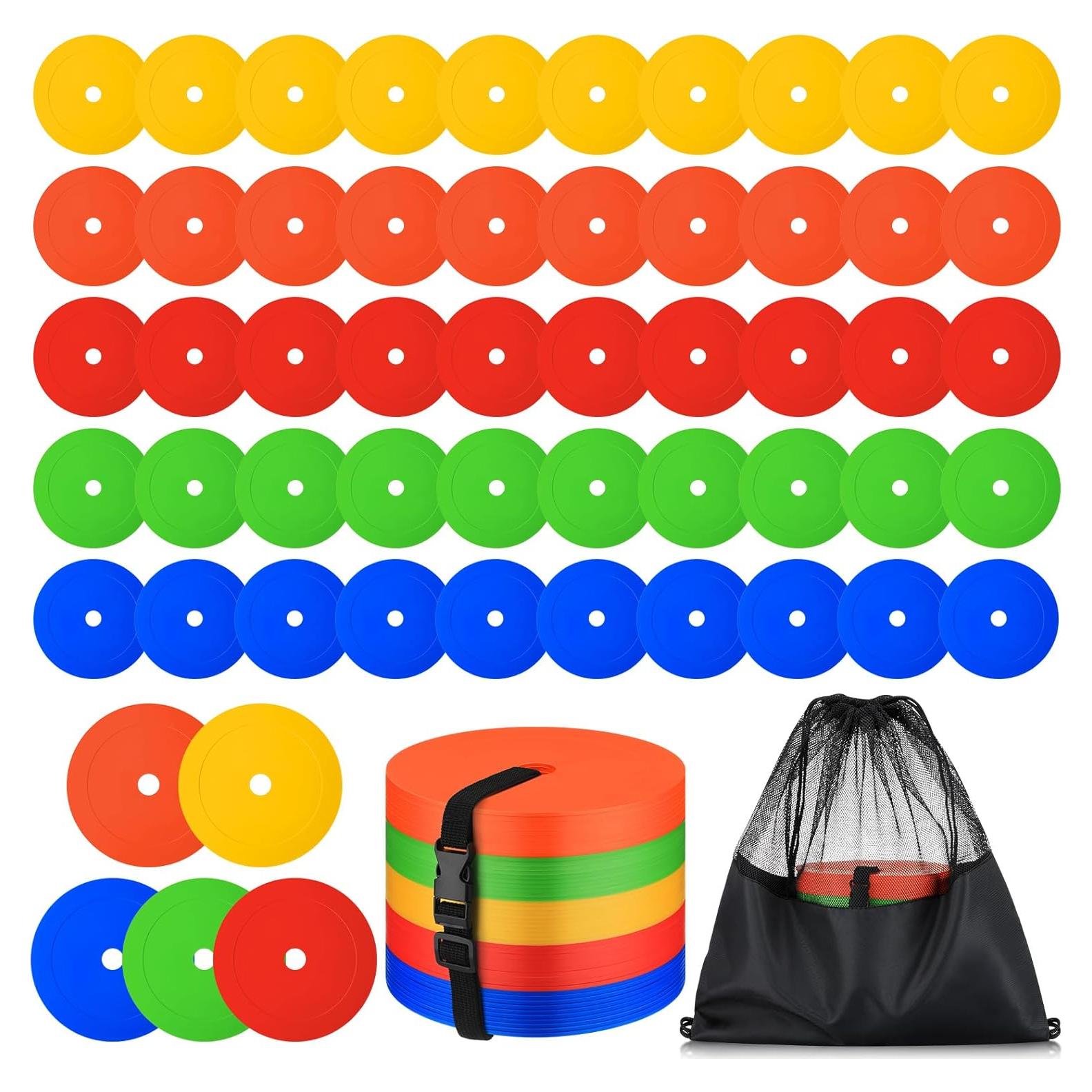 Conos planos de 15 cm Silipull para entrenamiento de fútbol