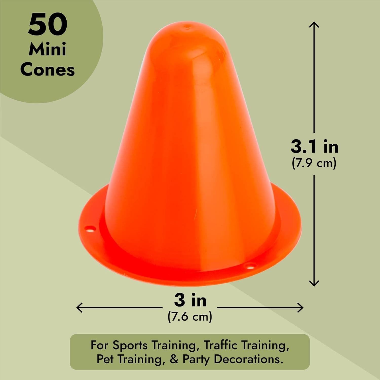 Conos de Seguridad Mini Maplefield - 7.87 cm Naranja, Paquete 50