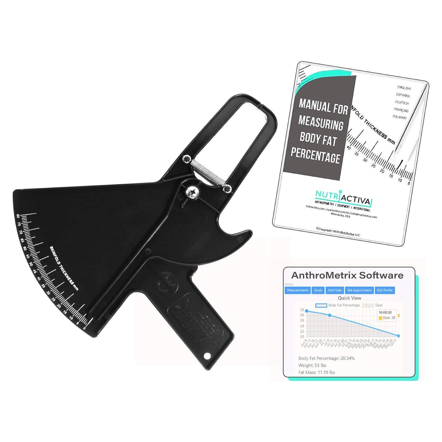 Calibrador de Pliegues Cutáneos Slim Guide NutriActiva con Software