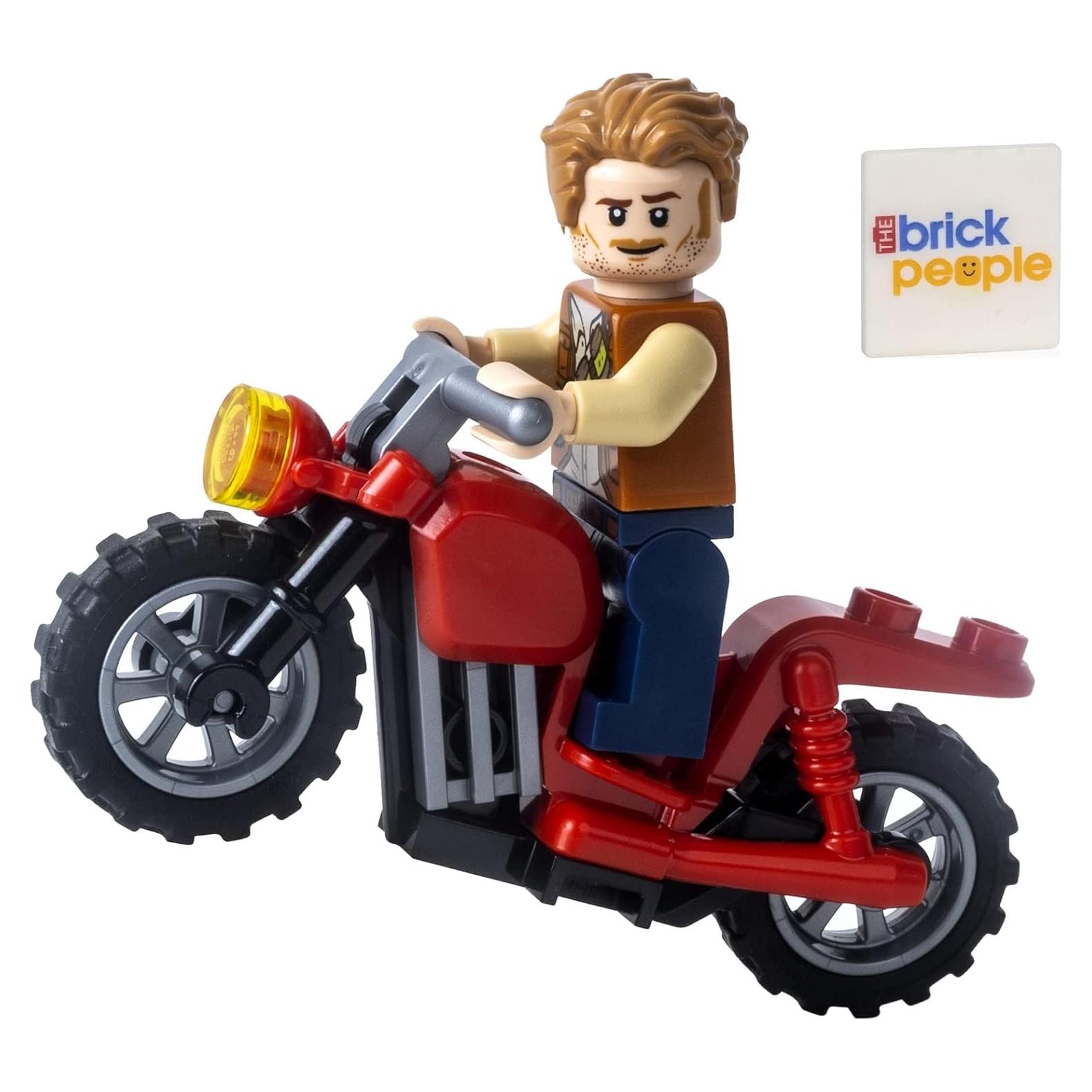 Minifigura Owen Grady LEGO Jurassic World con Motocicleta