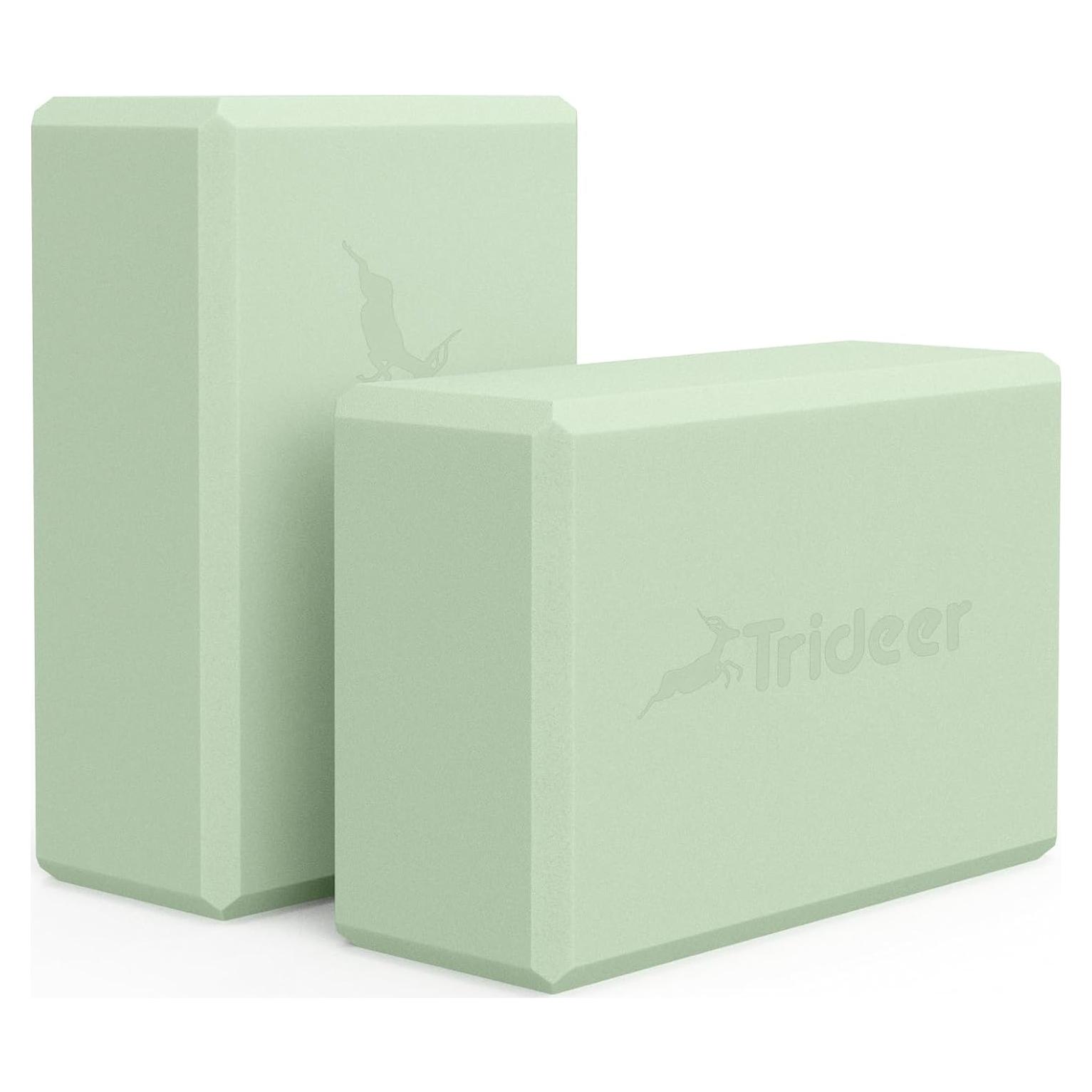 Bloques de Yoga Trideer 2 Pack Espuma Antideslizante Verde