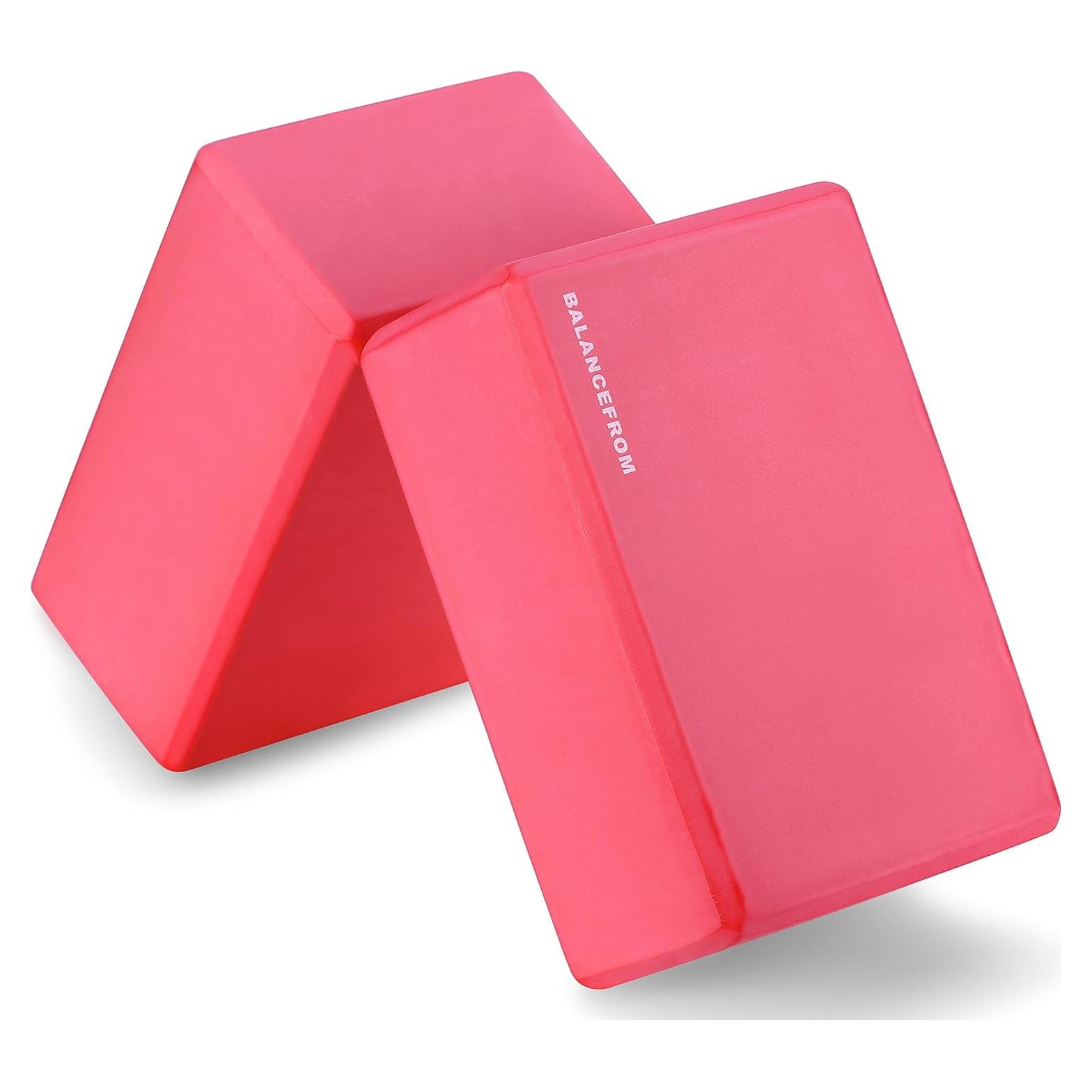 Juego de 2 Bloques de Yoga Fitvids GoYoga Rojo 22.86x15.24x10.16 cm