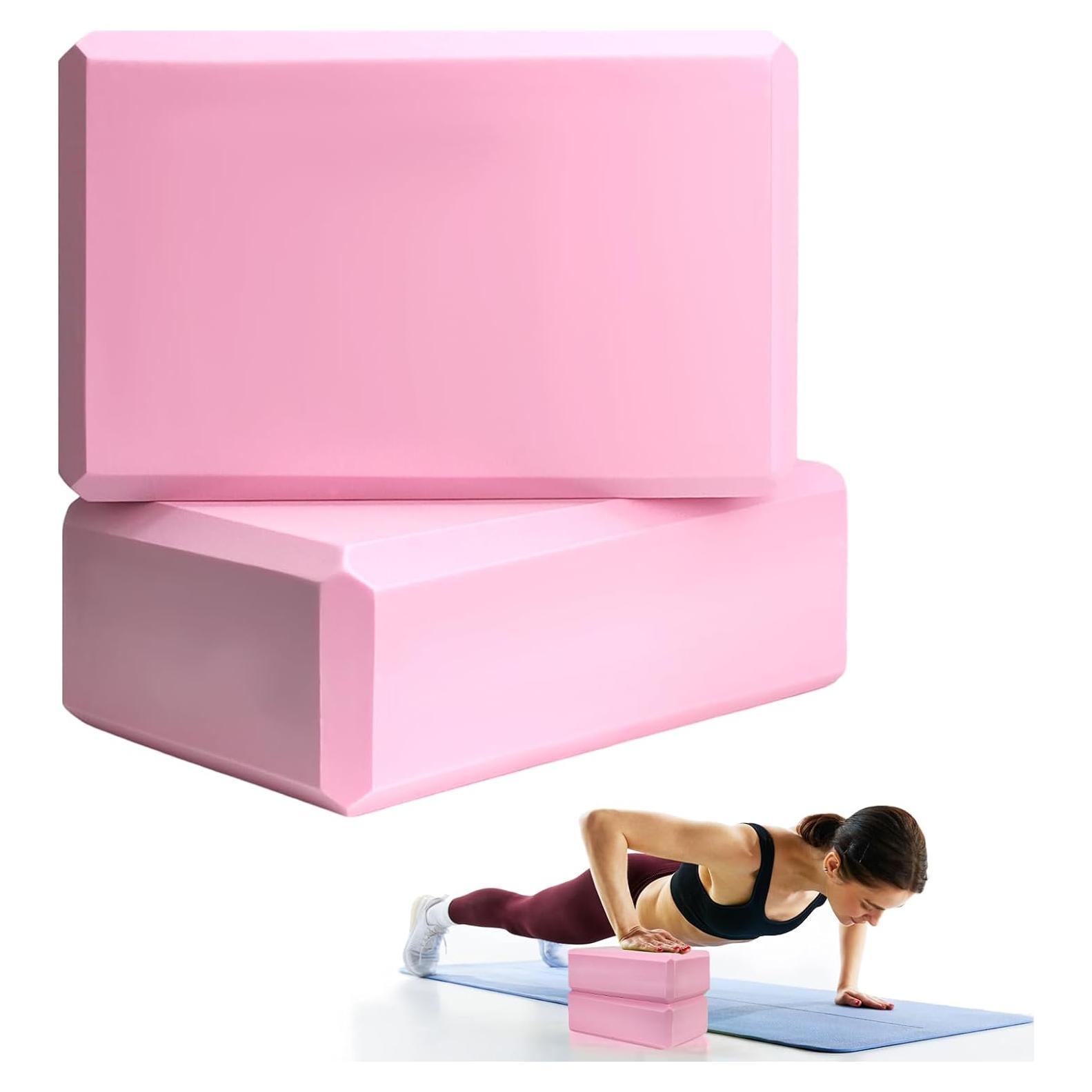 Bloques de Yoga Septo 2 Pcs Rosa 22.86x15.24x7.62cm EVA