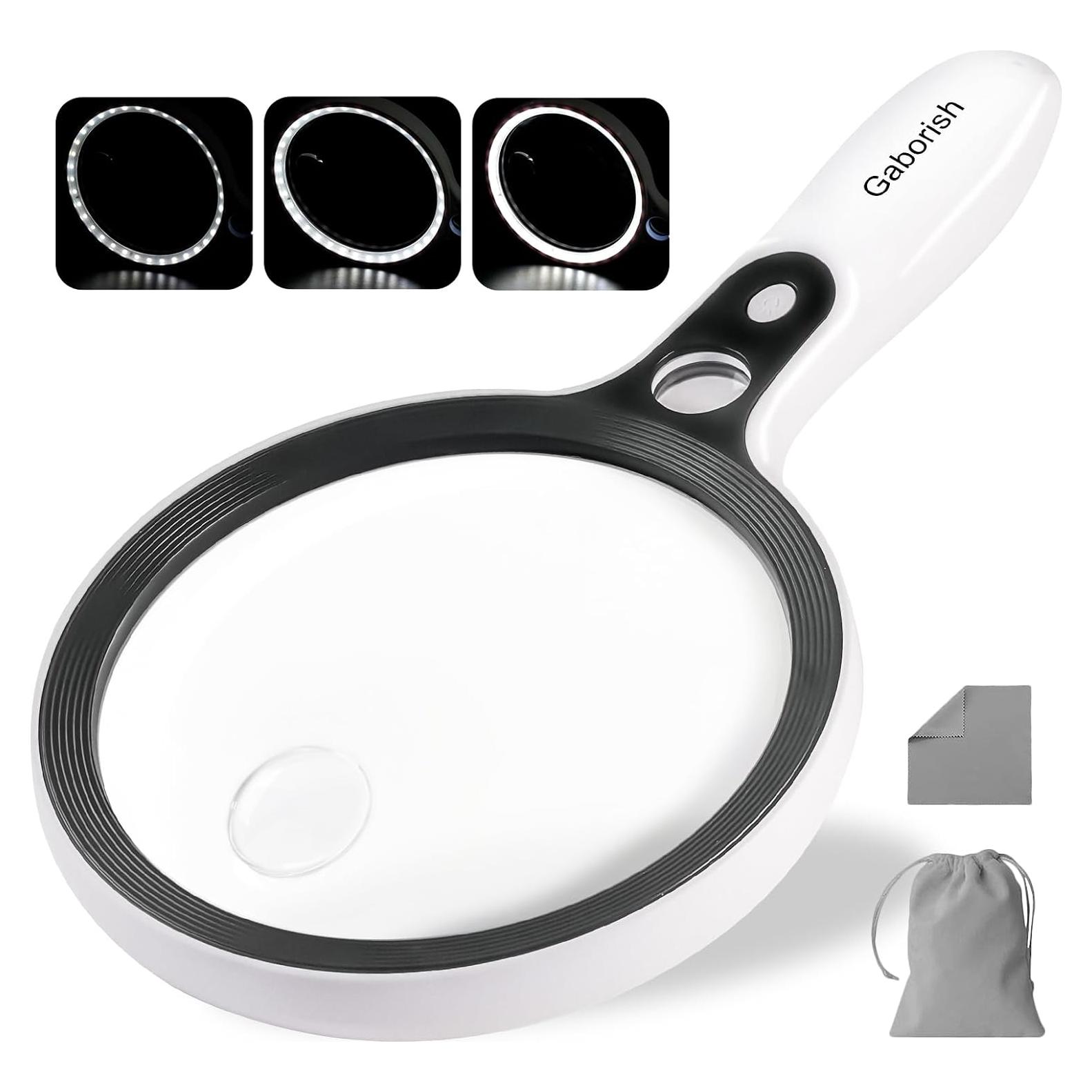 Lupa Iluminada GABORISH 10X 20X 45X con 37 Luces LED