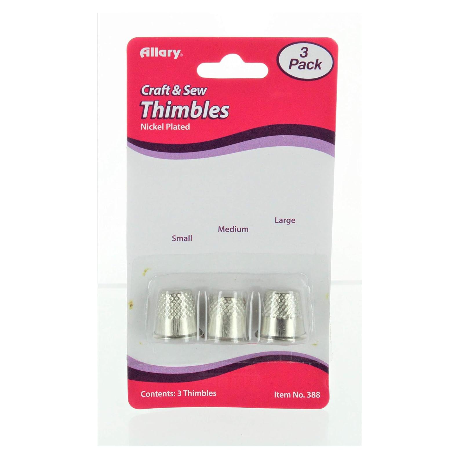 Pack de Dedales de Metal Niquelado Allary - 3 Tamaños