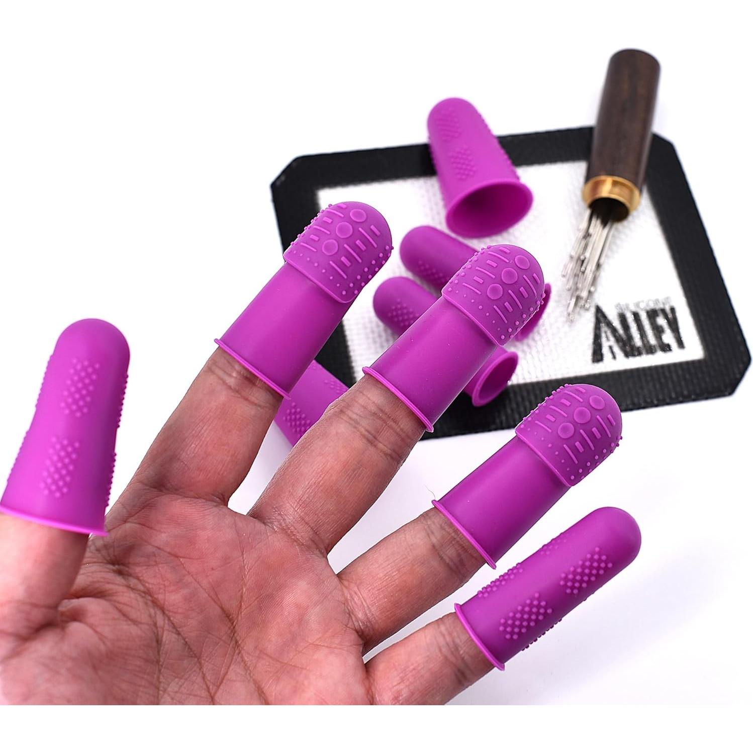 Kit de Dedales y Protectores de Dedos Silicone Alley - 9 Piezas