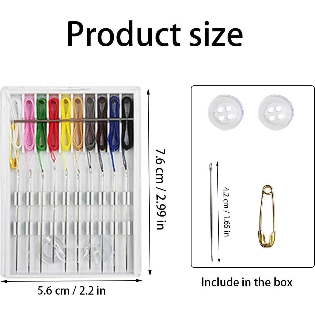 Kit de Costura Rápido ZTEOFO - 10 Cajas con Agujas y Hilos