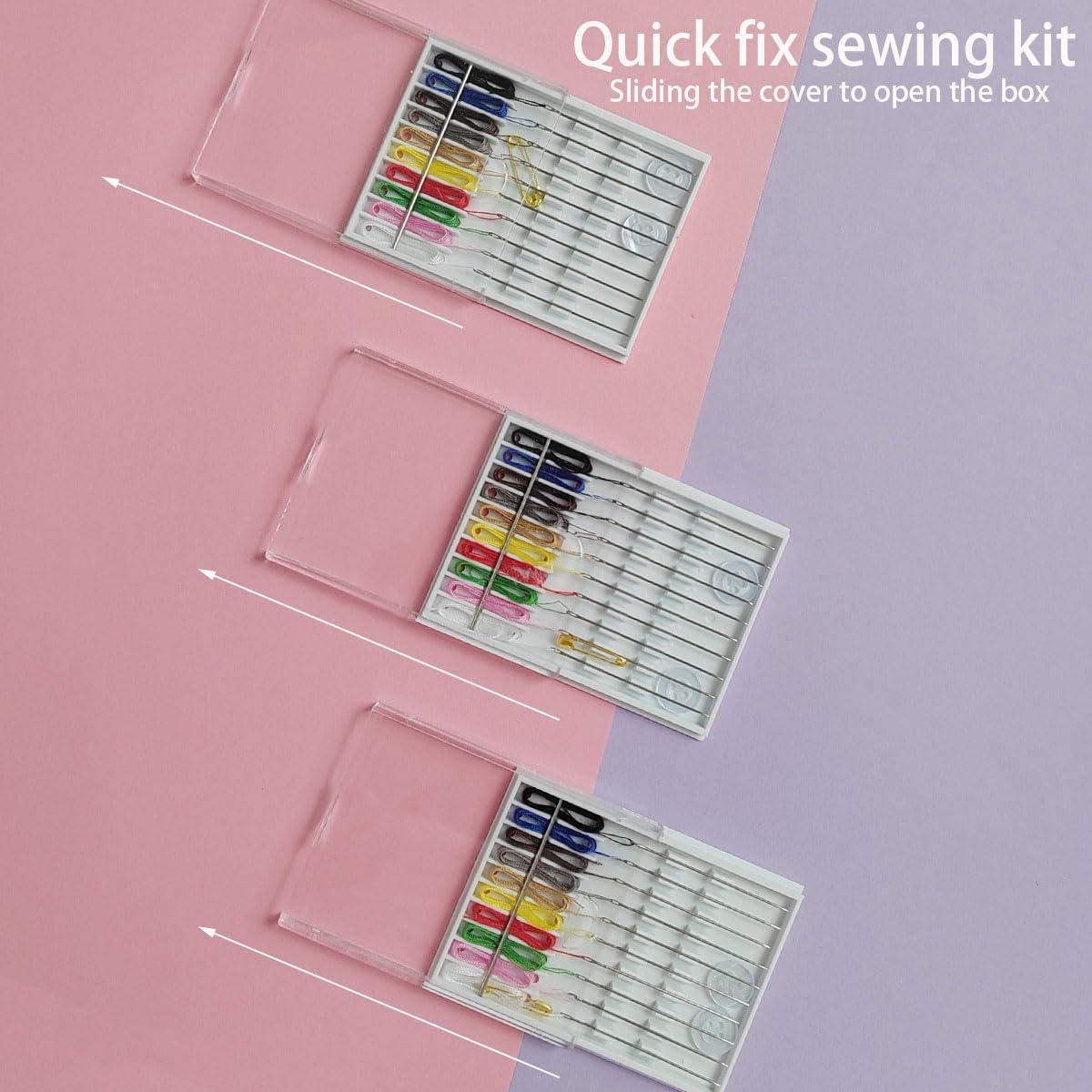 Kit de Costura Rápido ZTEOFO - 10 Cajas con Agujas y Hilos