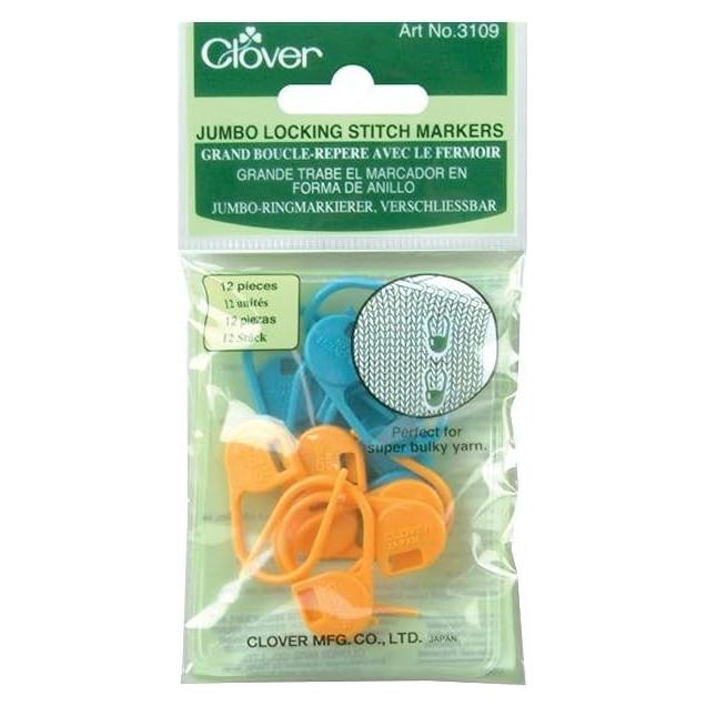 Marcadores de Puntos de Costura Jumbo Clover 3109 - 12 Piezas