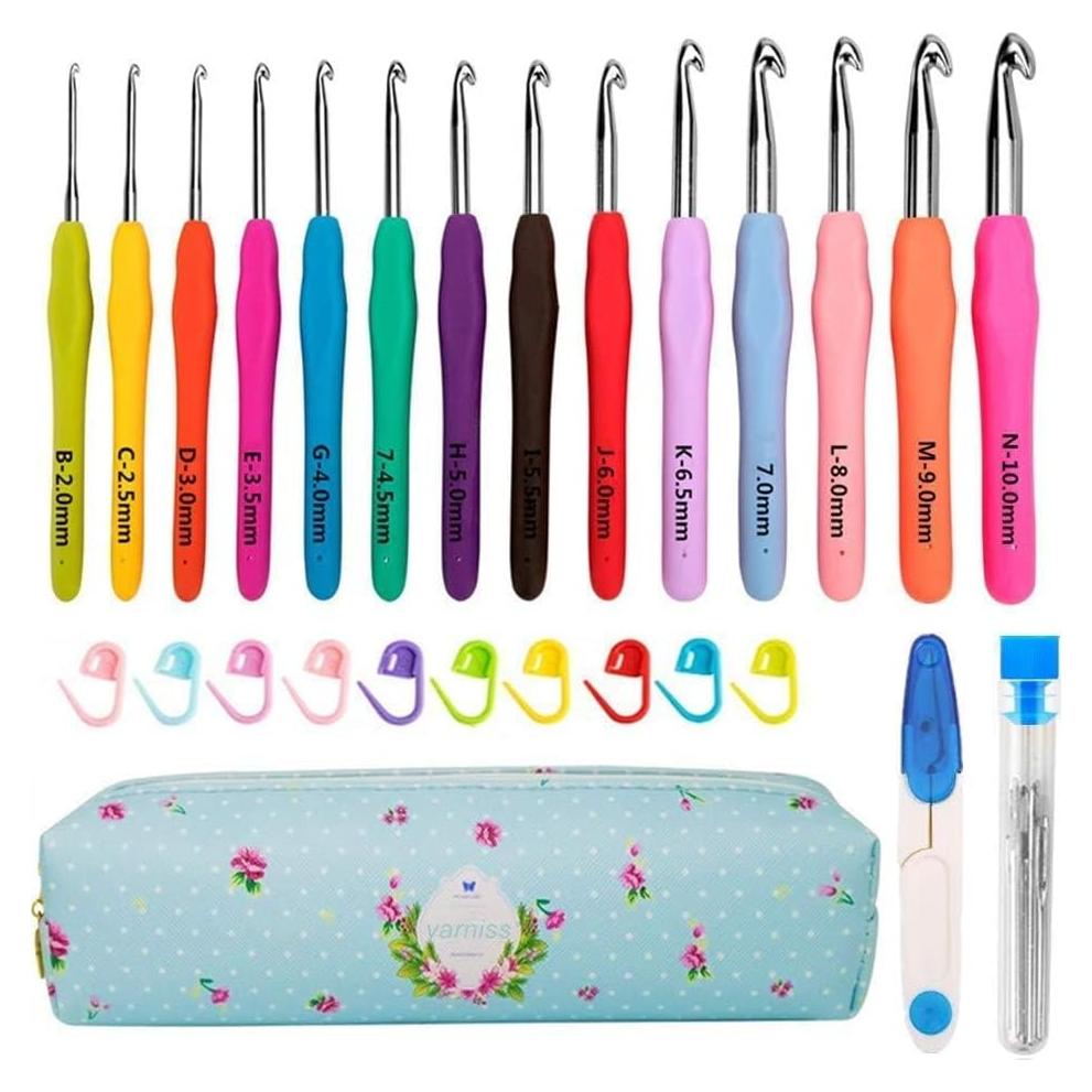 Set de Ganchos de Crochet Yarniss 14 Tamaños 2-10mm Ergonómicos