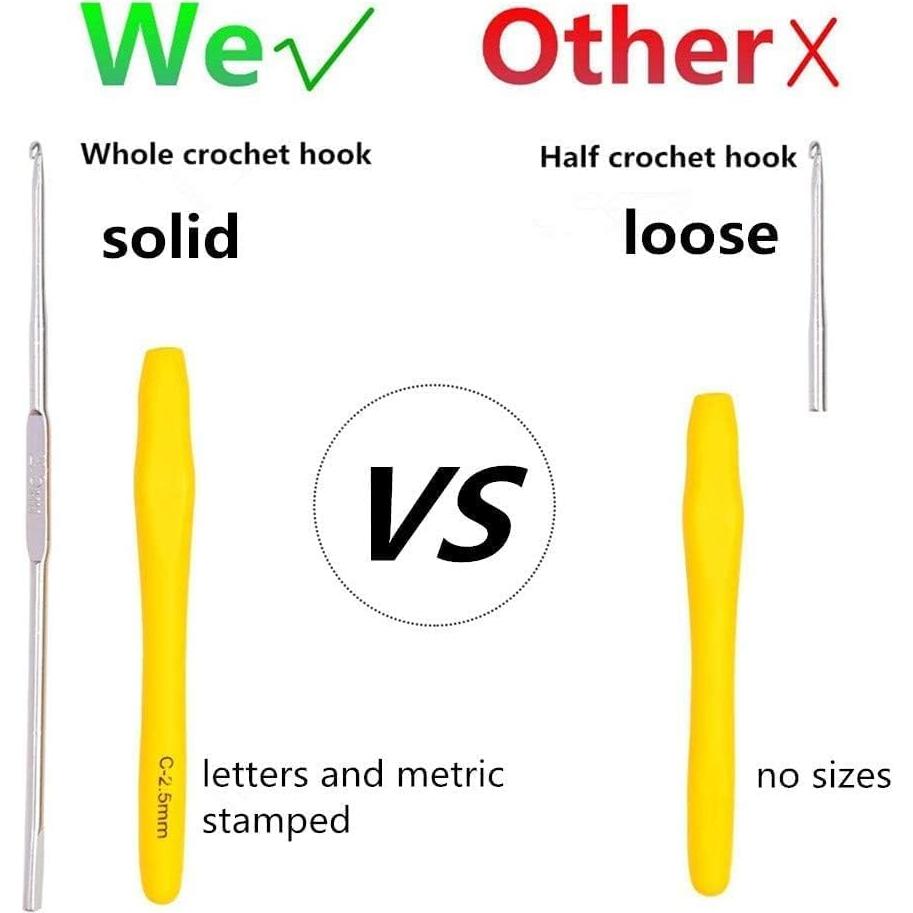 Set de Ganchos de Crochet Yarniss 14 Tamaños 2-10mm Ergonómicos