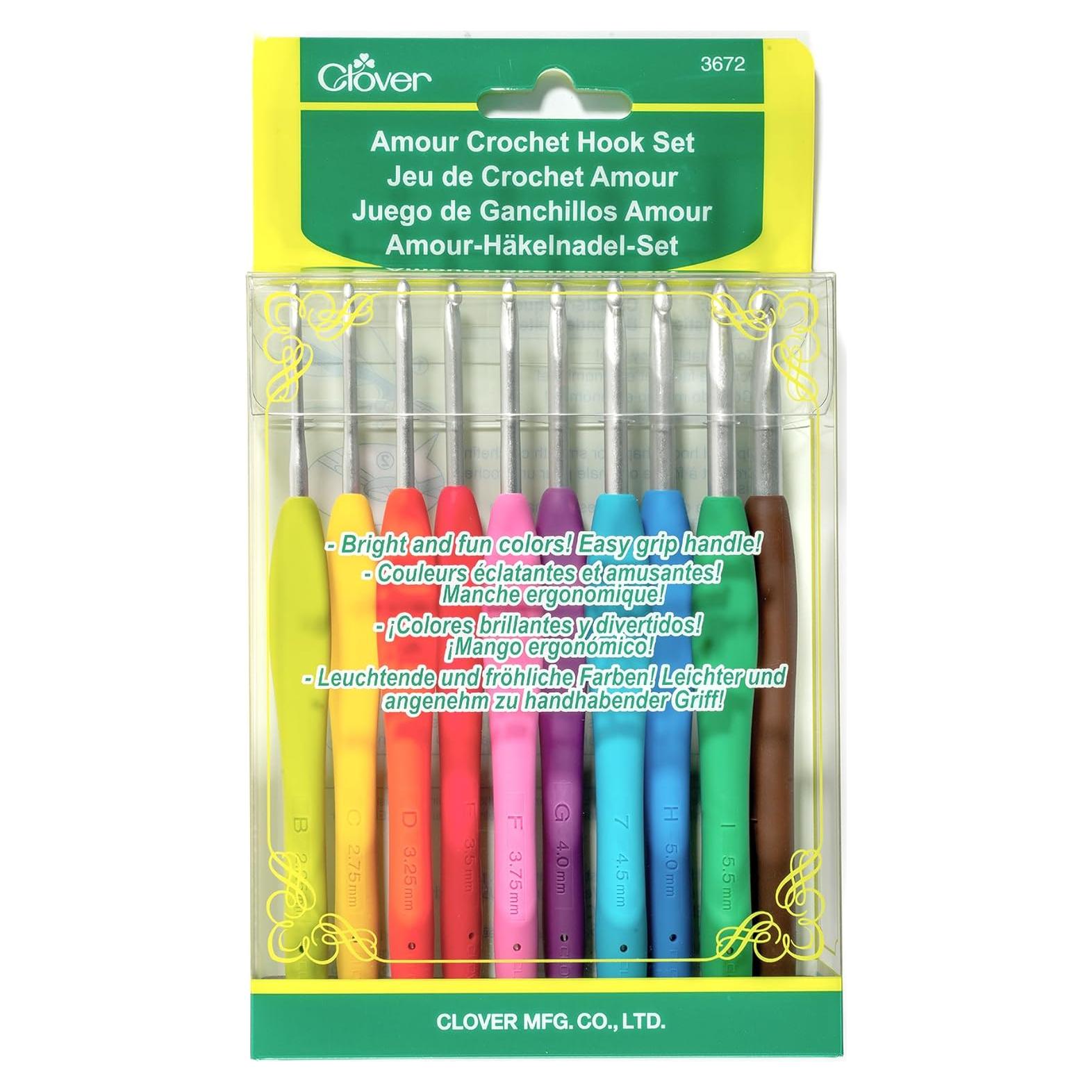 Juego de Ganchillos Amour Clover, 10 Tamaños de Aluminio