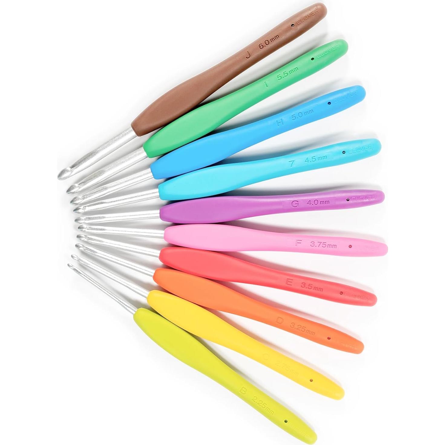 Juego de Ganchillos Amour Clover, 10 Tamaños de Aluminio