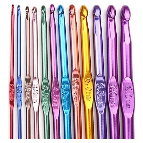 Juego de Ganchos de Crochet HSYMQ 14 Piezas Aluminio 2-10mm