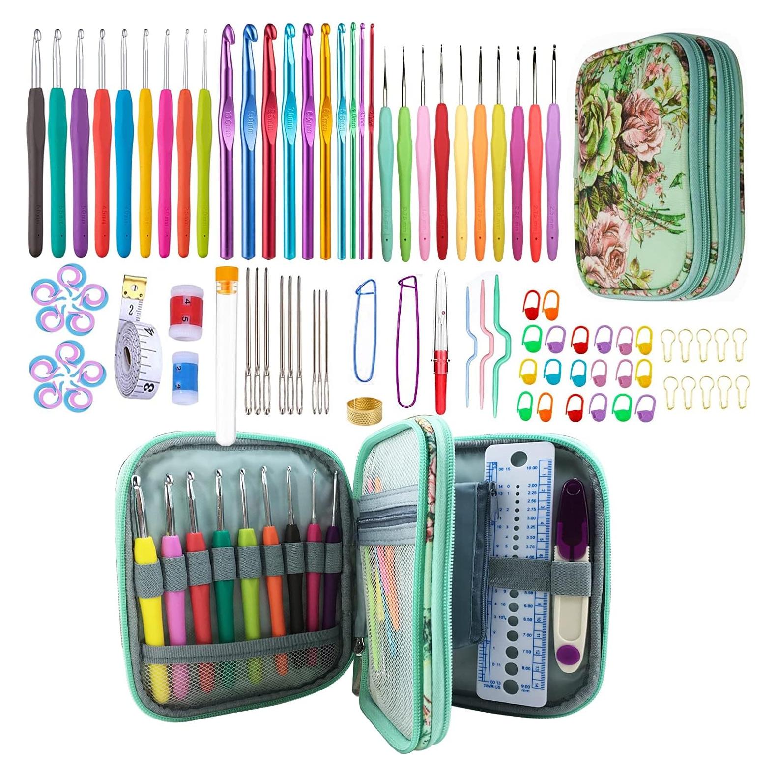 Kit de Crochet Completo Mdoker 100 Piezas Ergonomico Verde